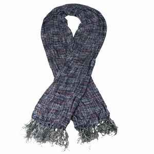 Mucros Weavers Ireland Multicolor Mohair Scarf 70" x 13" Fringe Boho Artsy Cozy